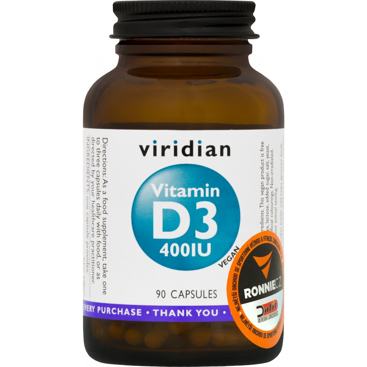 Vitamin D3 400 IU - Viridian