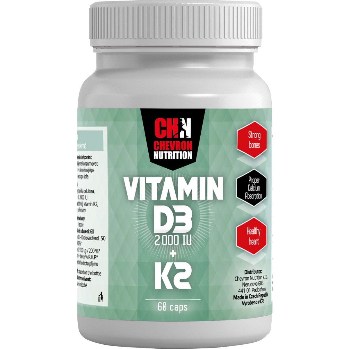 Vitamin D3 2000 IU + vitamin K2 - Chevron Nutrition