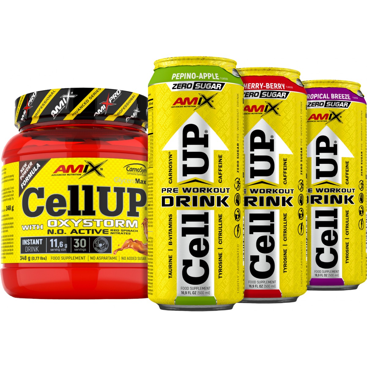 CellUp with Oxystorm Powder + 3x CellUp Pre Workout Drink ZDARMA! - Amix