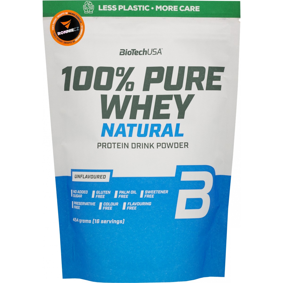 100 % Pure Whey Natural - bez p��chuti a sladidel - BioTech USA