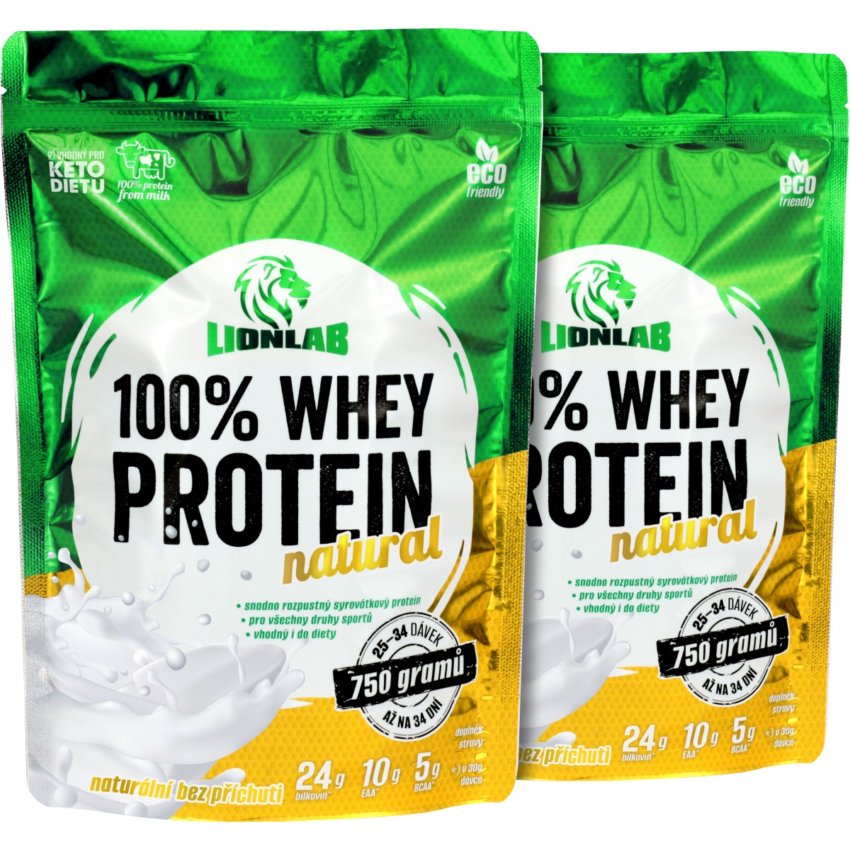 Akce 1+1: Whey Protein bez sladidel a p��chuti - Lionlab