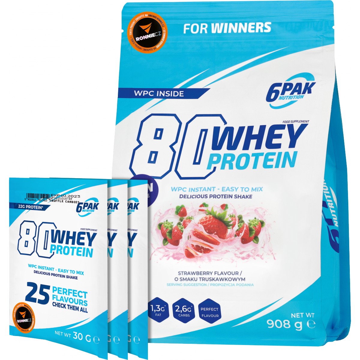 Whey Protein 80 + 3x vzorek ZDARMA! - 6Pak Nutrition