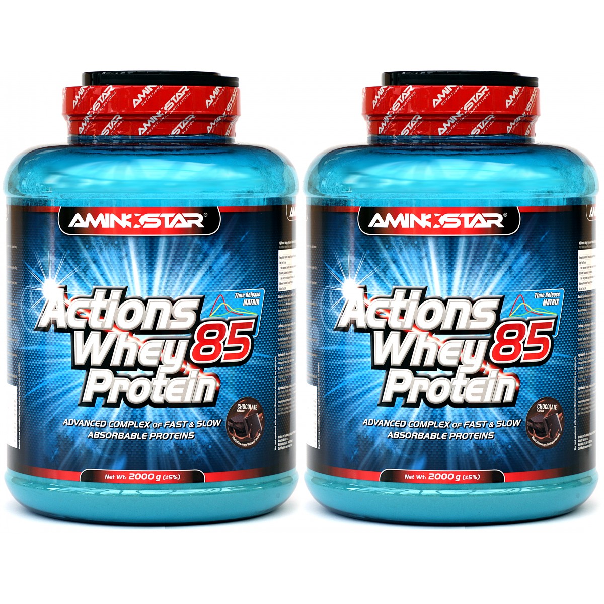 Actions Whey Protein 85 - akce 2000 g + 2000 g - Aminostar
