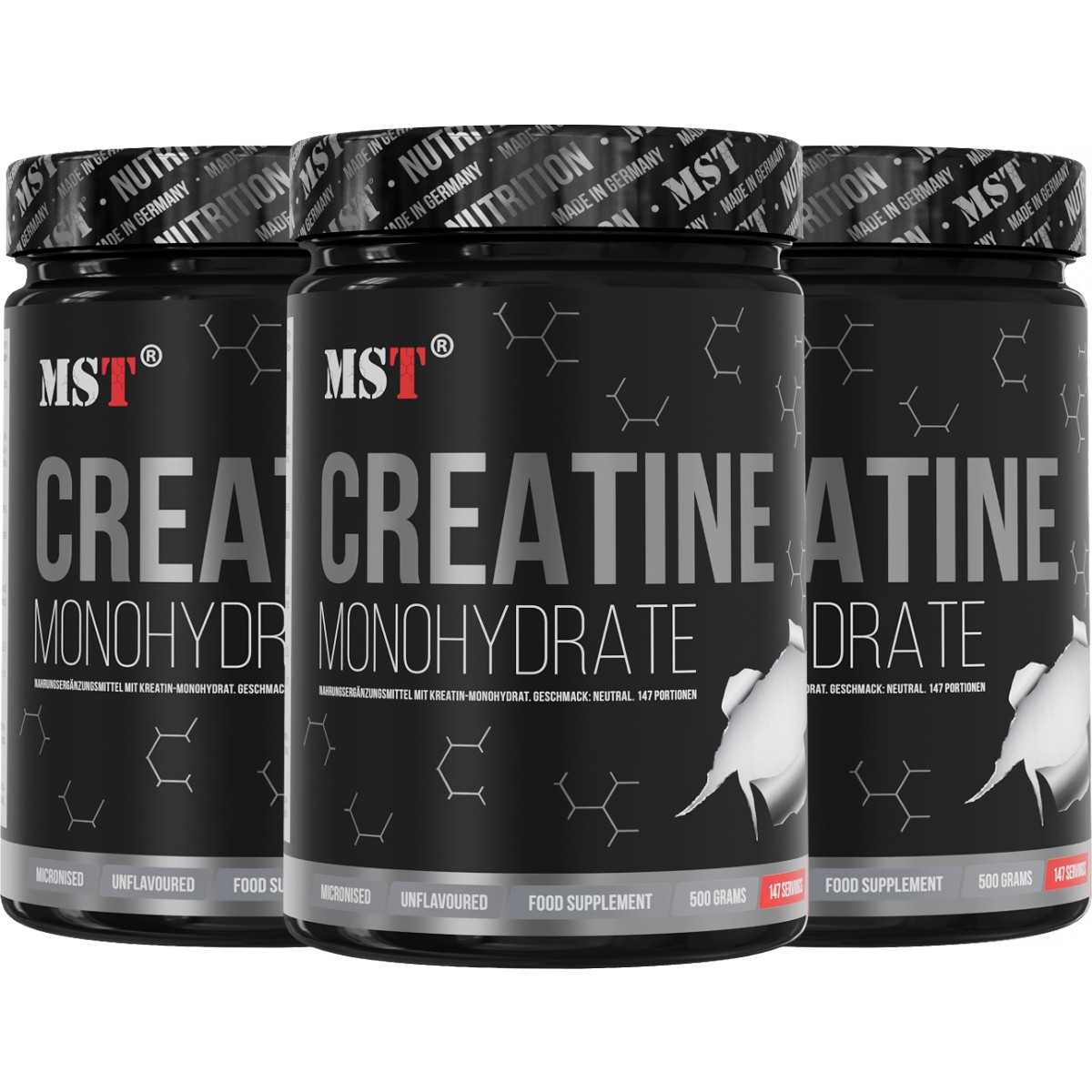 Creatine Monohydrate (500 g) - akce 2+1 ZDARMA! - MST Nutrition