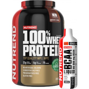 100 % Whey Protein (2250 g) + BCAA Liquid ZDARMA! - Nutrend
