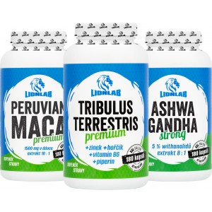 Ashwagandha, Maca a Tribulus - akce 1+1+1 - Lionlab