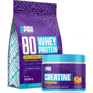 Whey Protein 80 (908 g) + Creatine Monohydrate (300 g) (6Pak Nutrition)